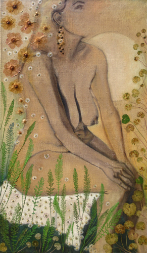 antje gerdts - kunst auf kaffeesäcken - blumen